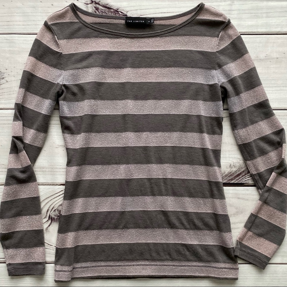 The Limited Metallic Stripe Top
